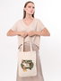 Zoozie Bags Bolso de mano 1616 de algodón 100% Bolso de mano para mujer Color Crema 35x40x8 cm